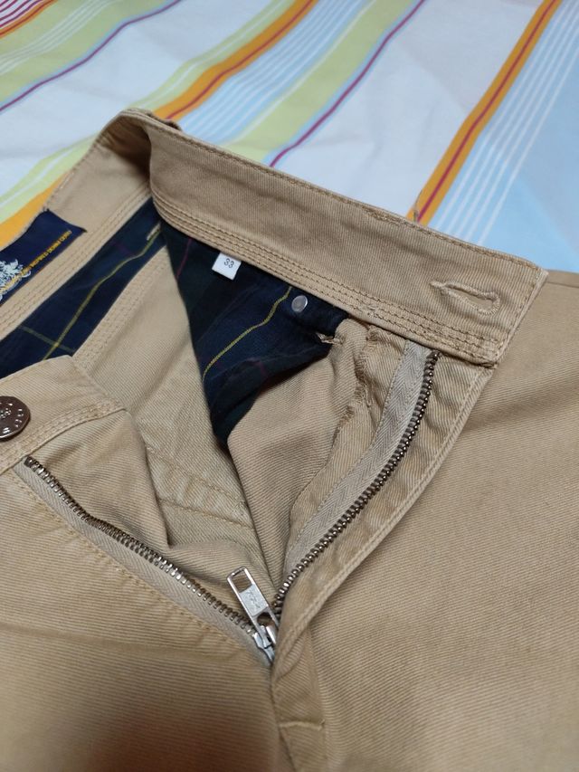 Pantalón Beige Hombre Talla 33 Guru