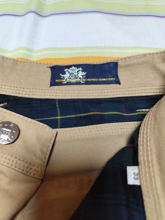 Pantalón Beige Hombre Talla 33 Guru