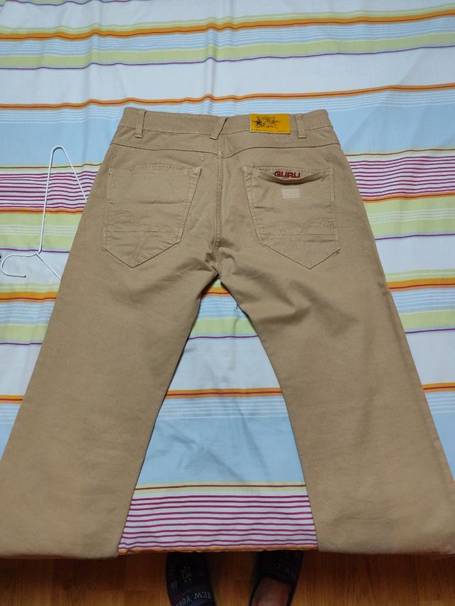 Pantalón Beige Hombre Talla 33 Guru