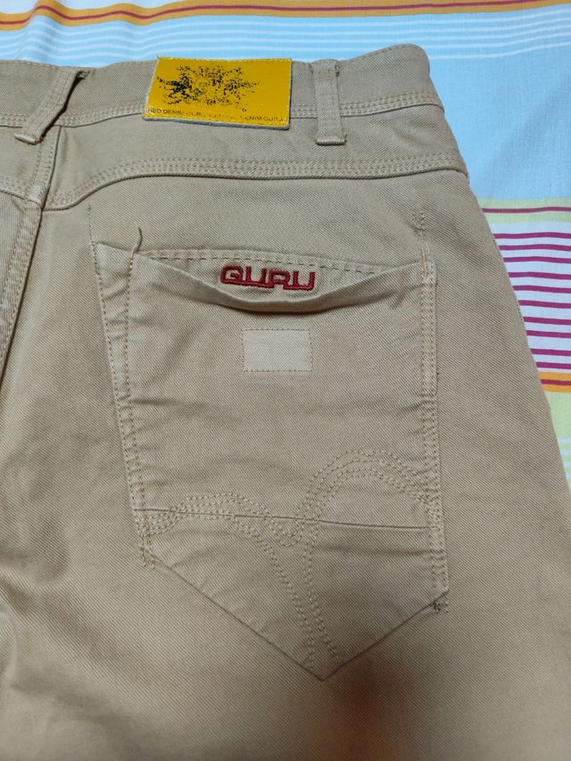 Pantalón Beige Hombre Talla 33 Guru