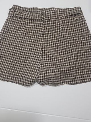Pantalon  a cuadros beige y marrón Niña