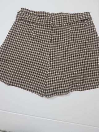 Pantalon  a cuadros beige y marrón Niña