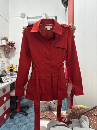 Chaqueta Gabardina Roja Vestir