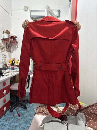 Chaqueta Gabardina Roja Vestir