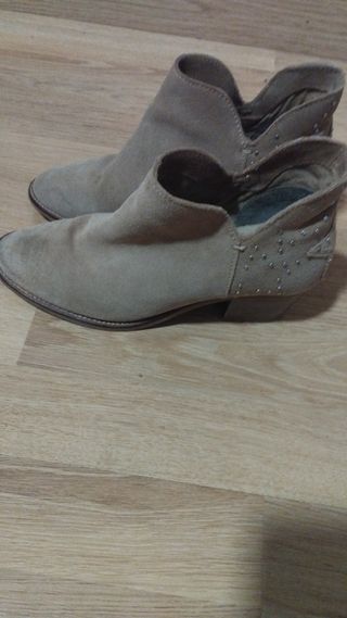 Botines Serraje Beige Talla 38
