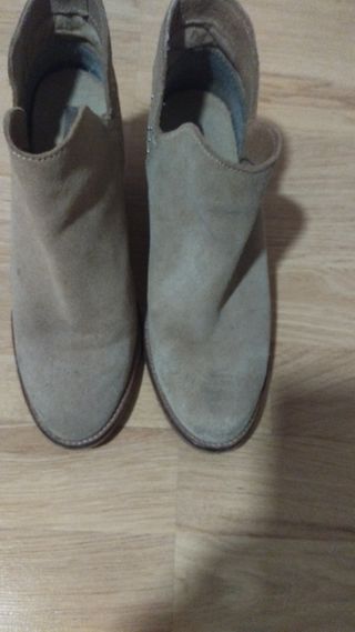 Botines Serraje Beige Talla 38