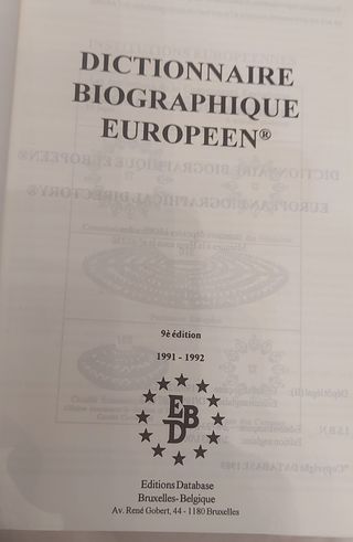 Dictionnaire Biographique Europeen vol I  A-K