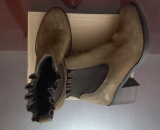 Botines ante camel y marrón mujer