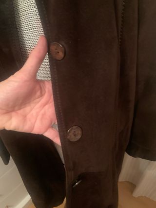 Abrigo piel marrón  cuello de pelo talla 42-44