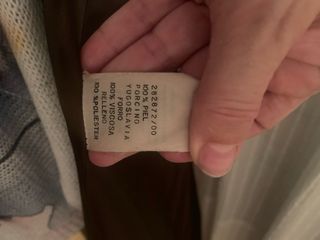 Abrigo piel marrón  cuello de pelo talla 42-44