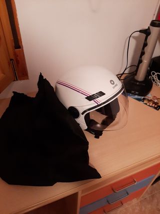 Casco Moto Blanco con Visera SHIRO