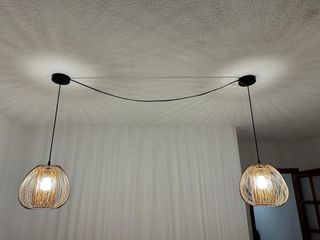 Lámpara de techo de ratán