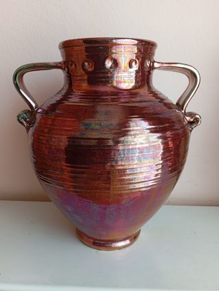 4 Jarrones antiguos cerámica reflejo 1930