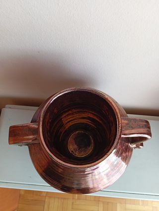 4 Jarrones antiguos cerámica reflejo 1930