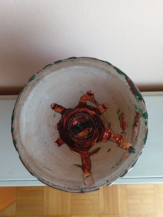 4 Jarrones antiguos cerámica reflejo 1930