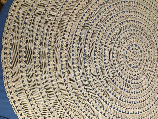 Tovaglia uncinetto tonda vintage diametro 170