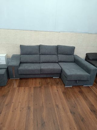 Sofá chaise longue gris