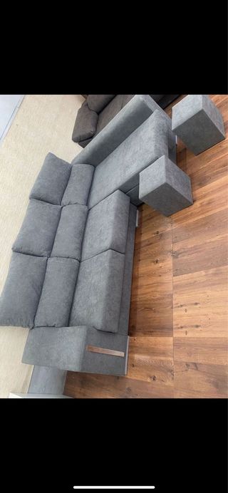 Sofá chaise longue gris