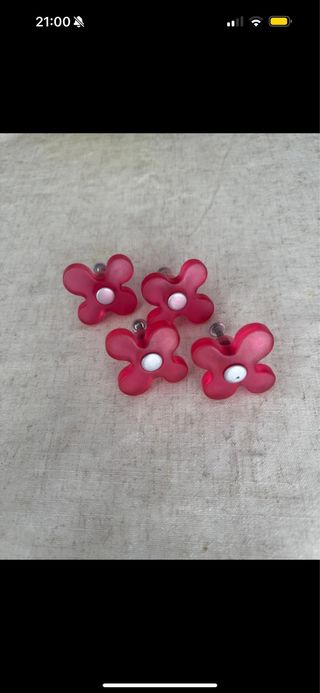 Tiradores flor rosa x4
