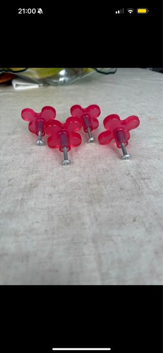 Tiradores flor rosa x4