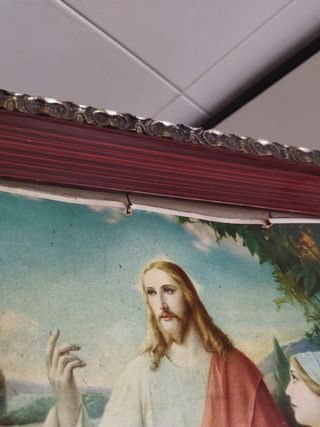 Cuadro religioso de madera antiguo