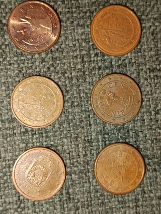 Monedas de 1 céntimo de euro
