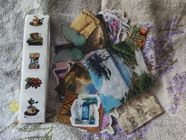 Set de 250 pegatinas que combinan la naturaleza y la agenda del hogar