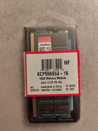 Memoria RAM Kingston KCP556SS8-16 16GB