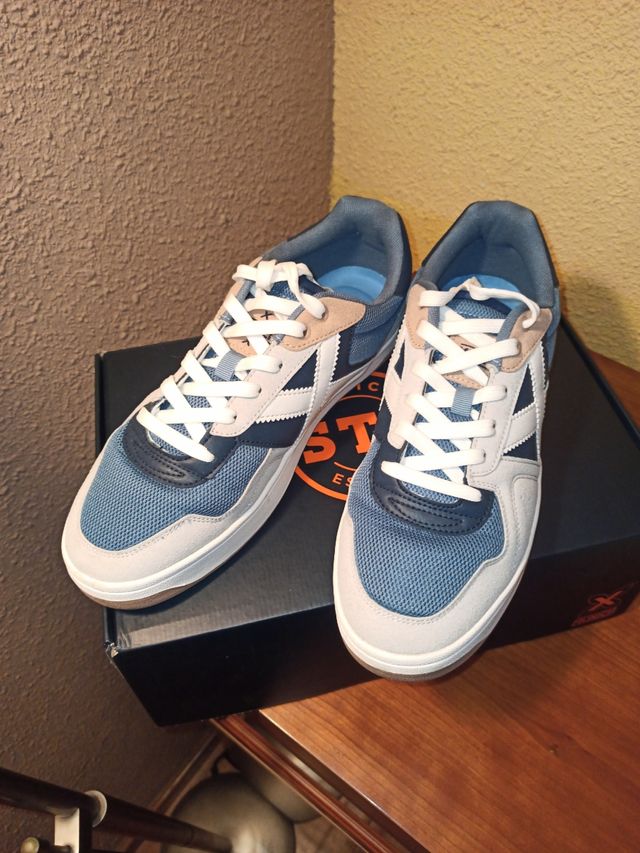 Zapatillas Munich Hombre Mujer Azul Blanco