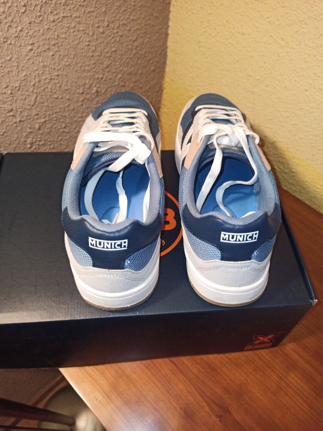 Zapatillas Munich Hombre Mujer Azul Blanco