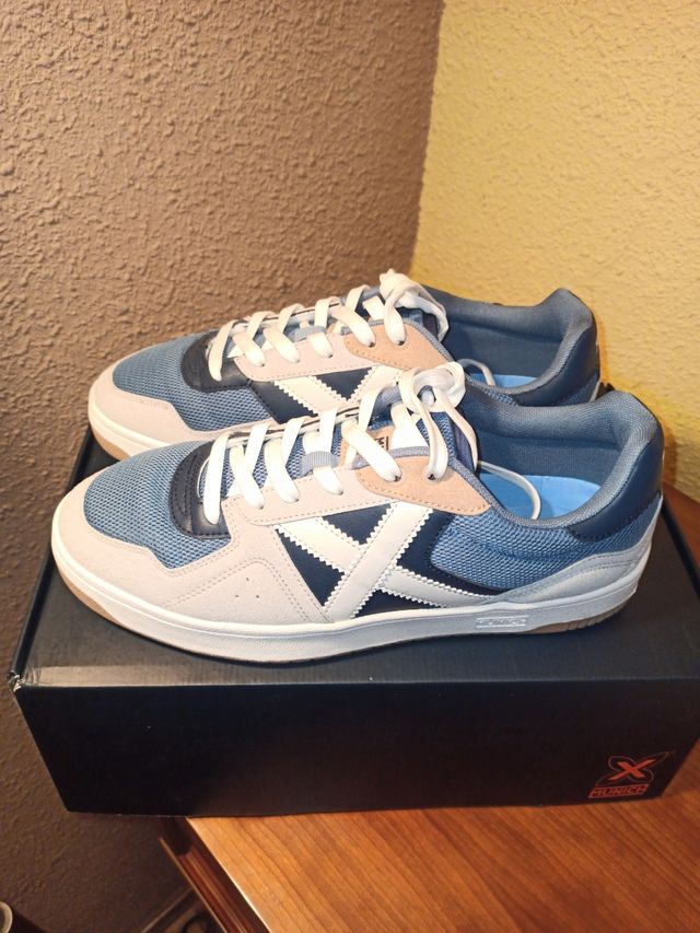 Zapatillas Munich Hombre Mujer Azul Blanco