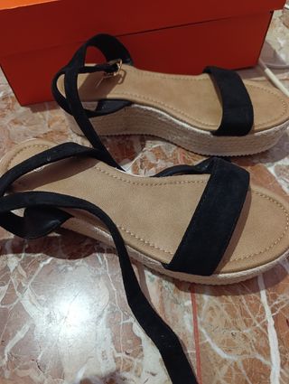 Sandalias de esparto con plataforma