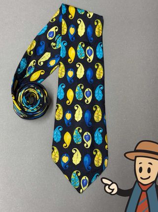 Corbata Seda Paisley Amarillo