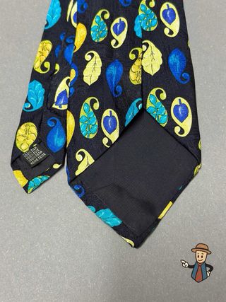 Corbata Seda Paisley Amarillo