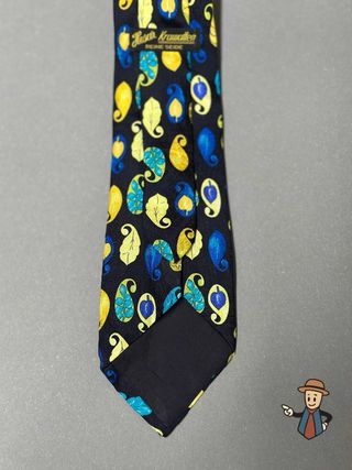 Corbata Seda Paisley Amarillo