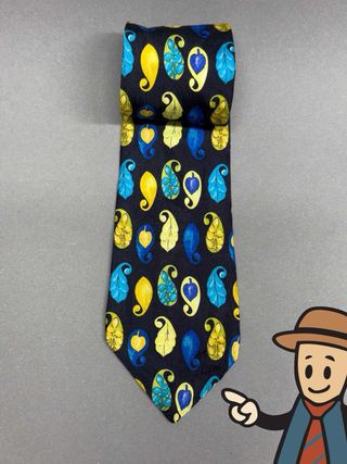 Corbata Seda Paisley Amarillo