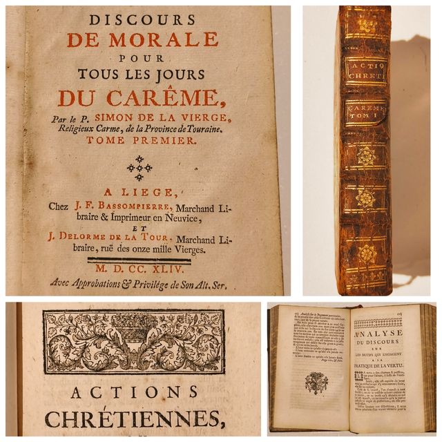 Libro antiguo 1744. Actions Chrétiennes...