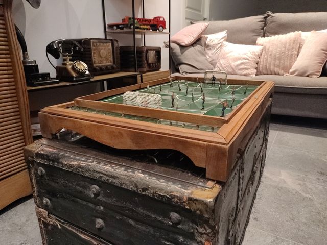 Futbolín antiguo de sobremesa E.Sanchiz años 40