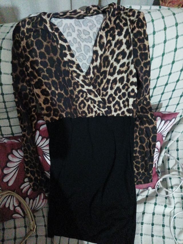 Vestido Leopardo y Negro Talla S