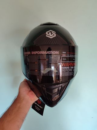 Casco Moto Integral Talla M Pintura Carbono