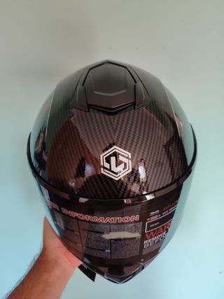 Casco Moto Integral Talla M Pintura Carbono
