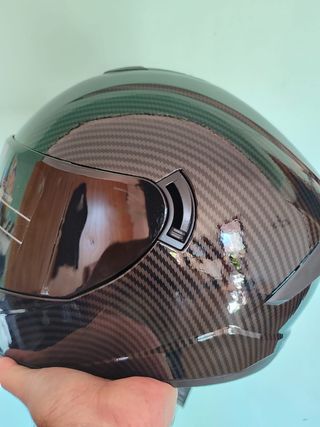 Casco Moto Integral Talla M Pintura Carbono