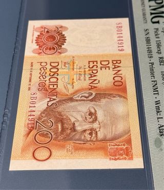 200 Pesetas España 1980 PMG 66 EPQ 8B