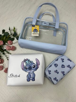 Set 3 Neceser Stitch Disney Azul y Blanco