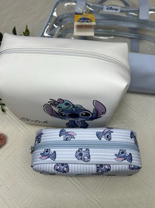 Set 3 Neceser Stitch Disney Azul y Blanco