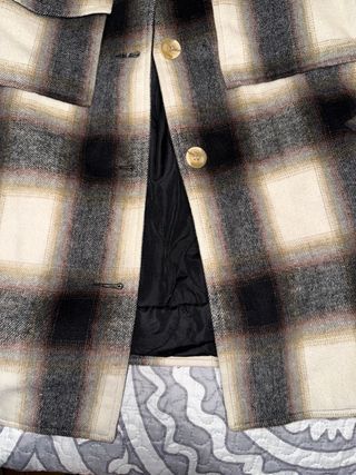 Chaqueta de cuadros beige y gris