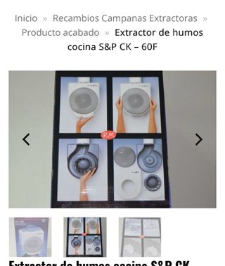 Extractor de aire para campana de cocina S&P CK-60