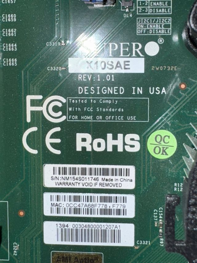 Supermicro X10SAE rev.1.01 Placa Base