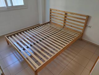 Somier Ikea + lamas de madera