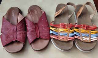 Sandalias planas Camper y Skechers. Las 2 x 10 eu.